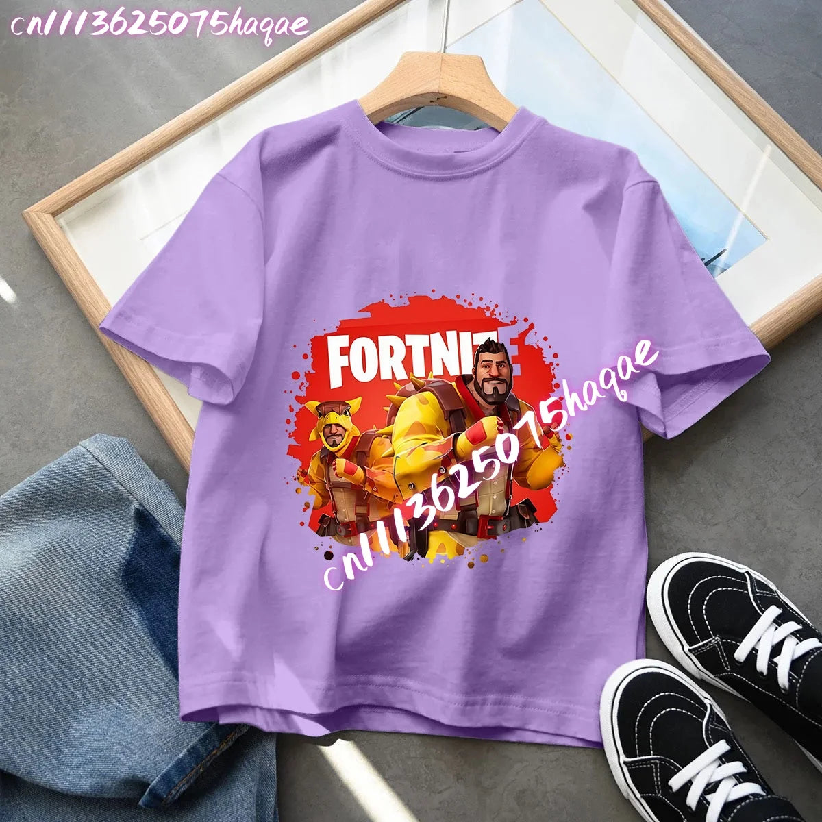 Fortnite Children’s T-Shirts Anime Printed Characters Tops Cartoon Fortress Night Summer Clothes Girls Short Sleeve Pullover Tees
