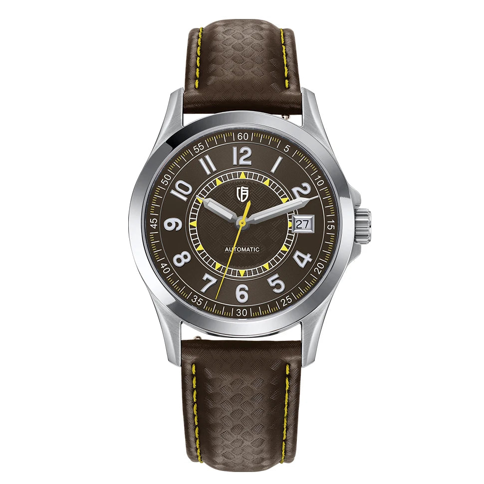 BERNY Automatic Mechanical Watches for Men 38mm Super Luminous PT5000 ST2130 High Precision Luxury Sapphire Wristwatch Easy Read