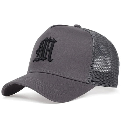 Unisex M Letter Embroidery Baseball Net Caps Hip Hop Cap Spring Summer Outdoor Adjustable Casual Hats Sunscreen Hat