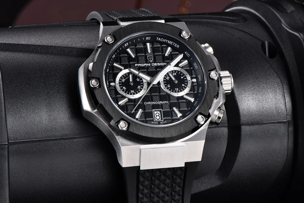 PAGANI DESIGN muški kvarcni satovi – luksuzni sportski kronograf, vodootporan, s luminescentnim kazaljkama i safirnim kristalom s antirefleksivnim premazom