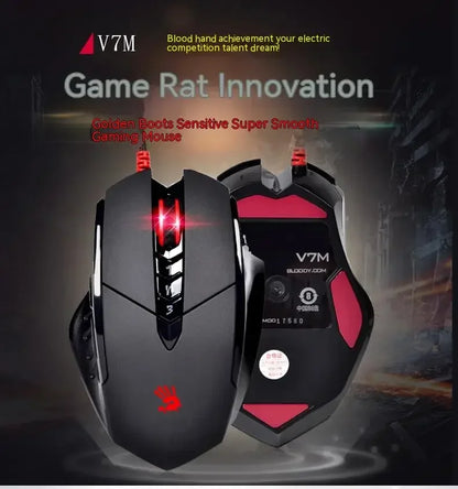 Bloody V7M kabelgebundene Maus RGB leichtes ergonomisches Design 4000dpi PC Büro E-Sports Gaming Makroprogrammierung Maus für CF LOL CS