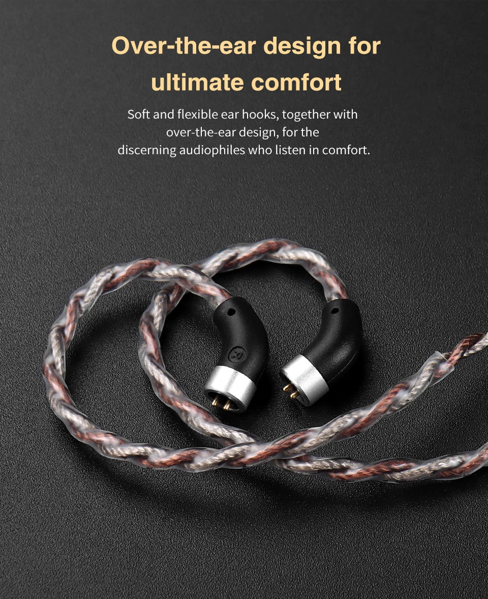 TRN RedChain Earphones Silver-Plated Copper OFC Copper Upgrade Cable with Swappable Connectors 2.5/3.5/4.4 For TRN MT1 MAX TA4