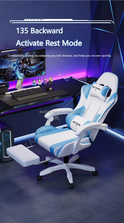 Ergonomisk gamingstol i moderne design med drejefunktion til kontor og hjem, e-sport-gamingstol med hjul, roterende computer-gamingstol