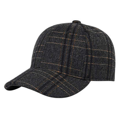 BOTVELA Șapcă de baseball din lână tweed pentru bărbați, stil casual, moale, ajustabilă, fără structură