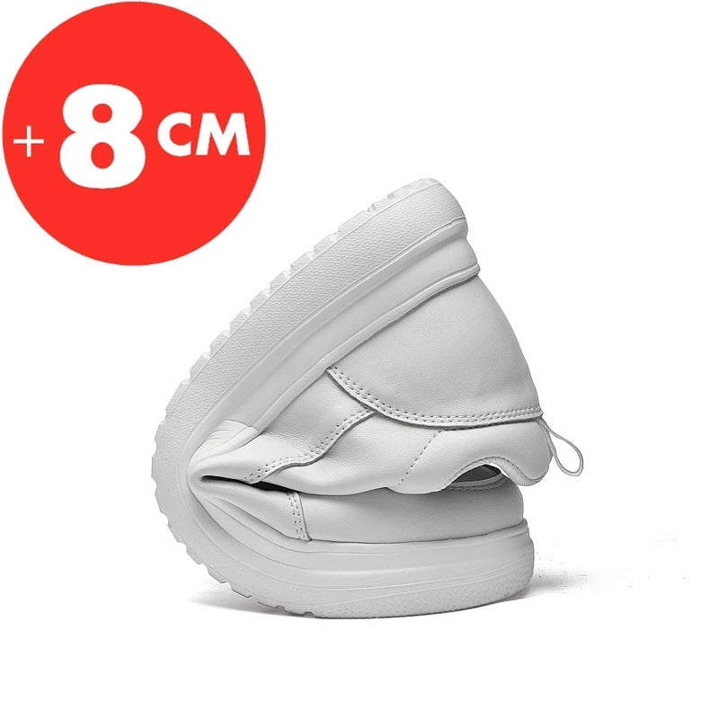 Didelio dydžio vyriški sportiniai bateliai su pakėlimu, aukštį didinantys batai, aukštį didinanti vidpadžiai, 7–8 cm aukštakulniai batai, natūralios odos sportiniai batai