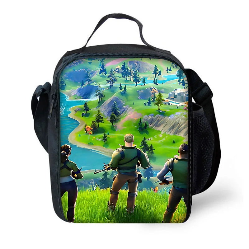 Hot Game Fortnite Child Insulated Large Capacity Bag for Boy and Girl Student Outdoor Picnic Reusable Thermal Cooler Lunch Box