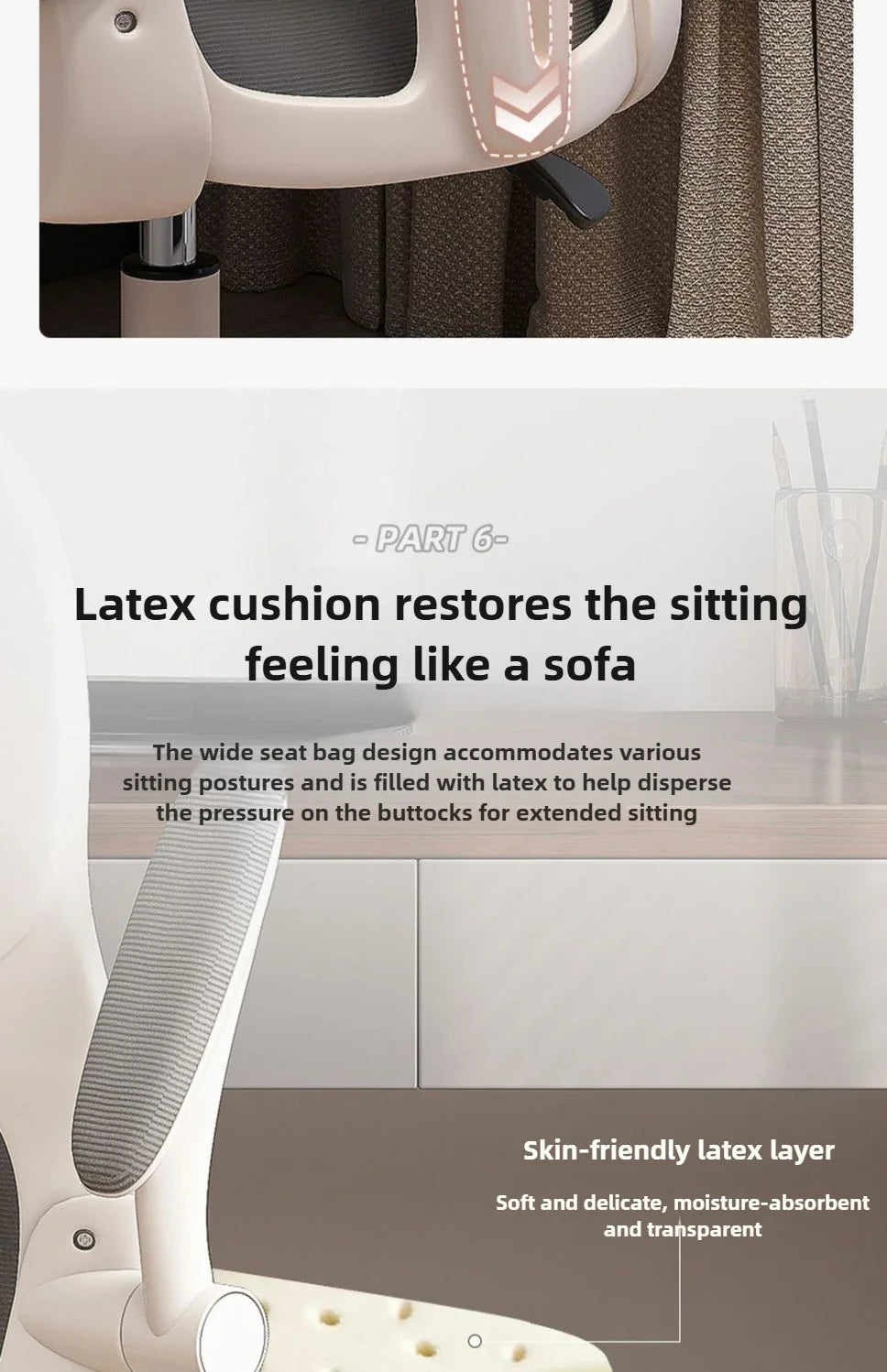 Ergonomic Office Chair with Comfortable Backrest, Computer Desk Chair, Student Study Chair, E-Sports Gaming Chair for Home Office