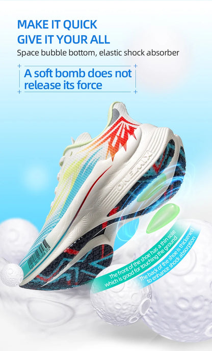 ONEMIX 2025 Scarpe sportive da running uomo donna con piastra in carbonio, traspiranti, ammortizzate, antiscivolo, PB, leggere, a rimbalzo