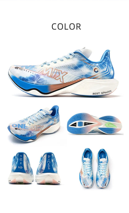 ONEMIX Nowe buty do biegania maratońskiego z podeszwą z nylonu i włókna węglowego – amortyzujące, profesjonalne, zapewniające stabilne wsparcie, ultralekkie, z doskonałym odbiciem