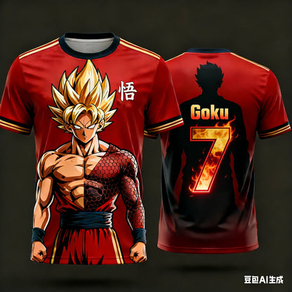 2026 Summer Dragon Ball Men's Casual T-shirt 3D Printed Short-sleeved Fashion Loose Women and Kids Breathable Sports Top Shirt