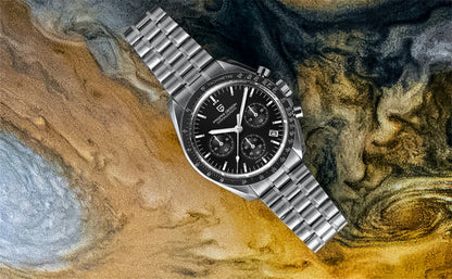 Reloj para hombre PAGANI DESIGN «New Moon» – Reloj de cuarzo de lujo, cronógrafo, cristal de zafiro con tratamiento antirreflectante, bisel de cerámica, agujas luminiscentes