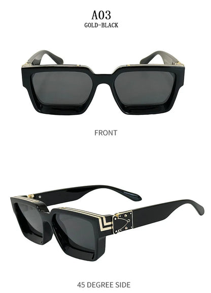 Millionaire Square Sunglasses For Men Retro Sunscreen Sunglasses Women Trendy And Fashionable Vintage Fashion Glasses Zonnebril