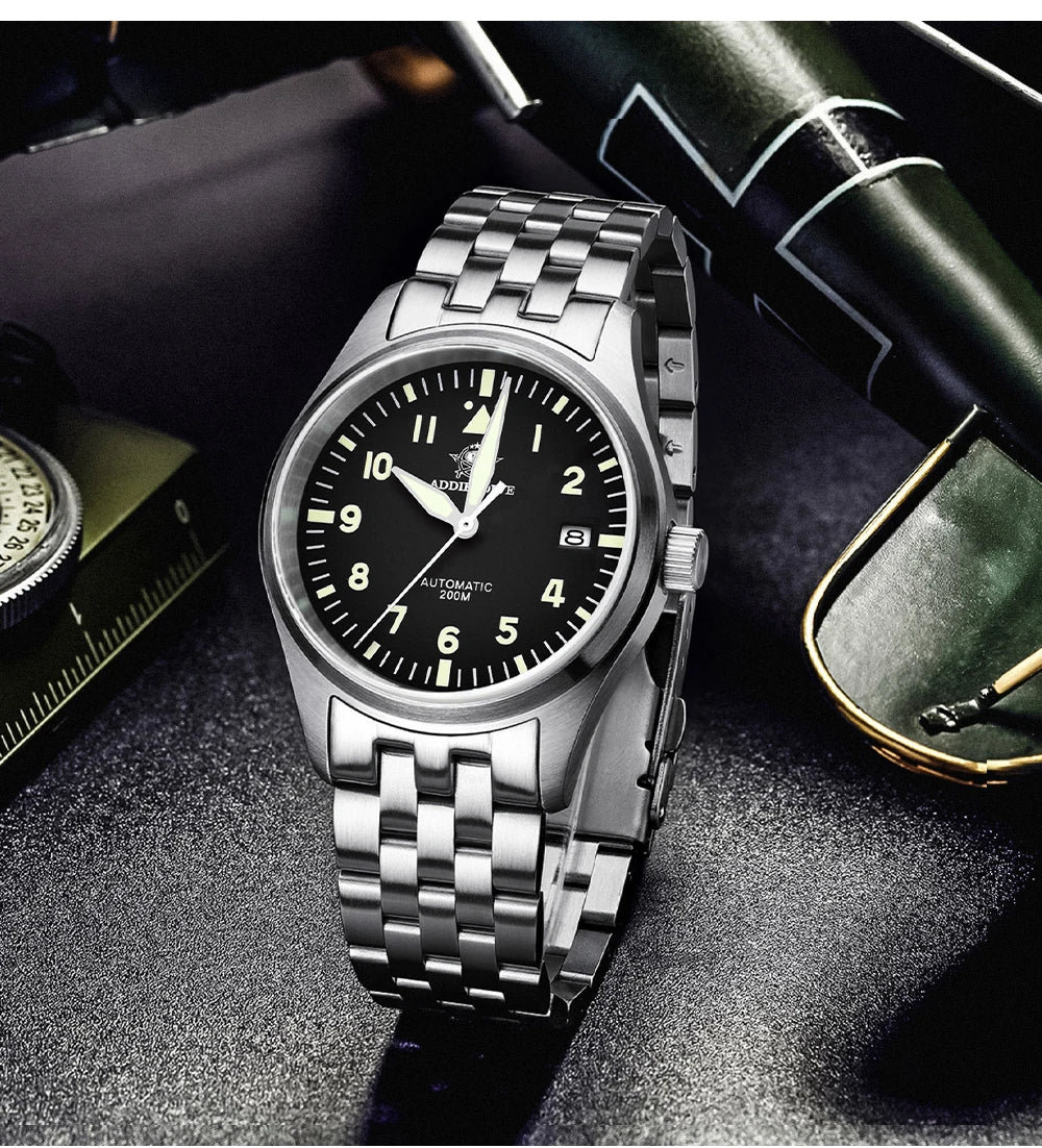 ADDIESDIVE Watch For Men MY-H2 Stainless Steel Classics Mechanical Watches NH35 200m Diving Luminous Analog Watch Reloj Hombre