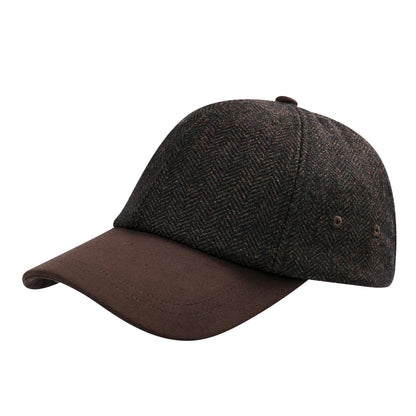 BOTVELA Șapcă de baseball din lână tweed pentru bărbați, stil casual, moale, ajustabilă, fără structură