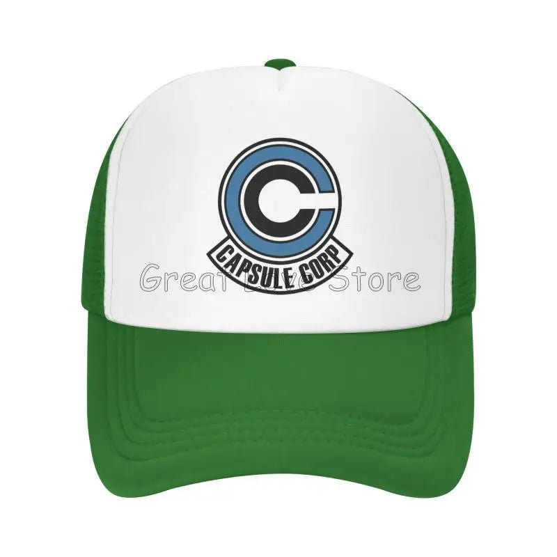 Capsule Corp Mesh-Baseballkappen Unisex-Hip-Hop-Trucker-Cap Anime DBZ Dad-Cap Verstellbare Rennkappe Sommer-Trucker-Snapback-Kappen