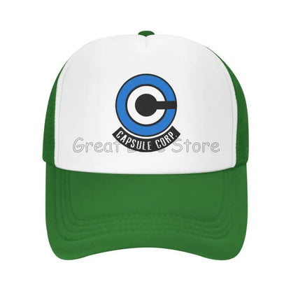 Capsule Corp Mesh-Baseballkappen Unisex-Hip-Hop-Trucker-Cap Anime DBZ Dad-Cap Verstellbare Rennkappe Sommer-Trucker-Snapback-Kappen