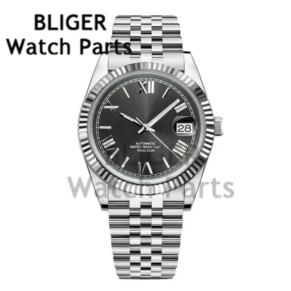 BLIGER 36MM 39MM Luxury Gold NH35 Automatic Mechanical Wristwatch Roman Number Men Watches Sapphire Crystal 10Bar Reloj Hombre