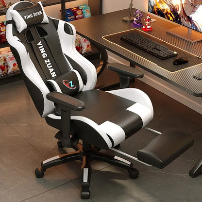 AOLIVIYA Ergonomic Gaming Chair with Footrest, Reclining Computer Chair, 3D Adjustable Armrests, Lumbar Support Seat for Home Office