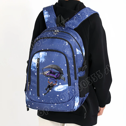 Раница Fortnite Starry Sky с голям капацитет, водоустойчива чанта за лаптоп с принт на игрови персонаж, ученическа раница за момчета и момичета за връщане в училище
