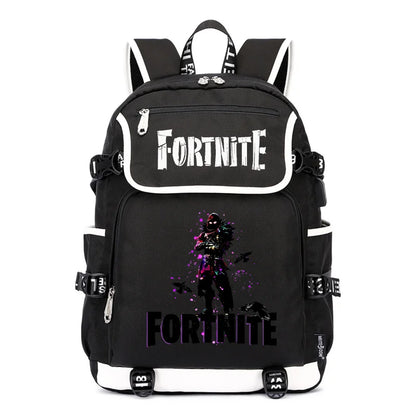 Fortnites раница с голям капацитет, ежедневна чанта за рамо с USB порт, унисекс аниме ученическа раница, нов стилен подарък за канцеларски принадлежности