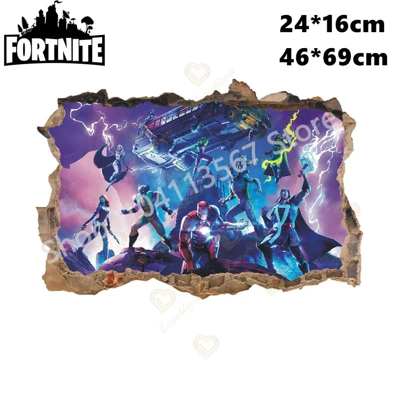 Fortnited Hot 3D Children Cartoon Wall Stickers Waterproof Home Decoration Battle Royale for Kid's Room PVC DIY Vinyl Wallpaper