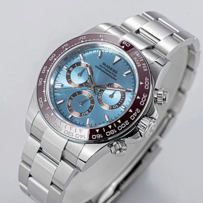 Sugess Panda Chronograph Movement Automatic Mechanical Chronograph Wristwatch Waterproof Diving Men Watches Ceramic Bezel Tona
