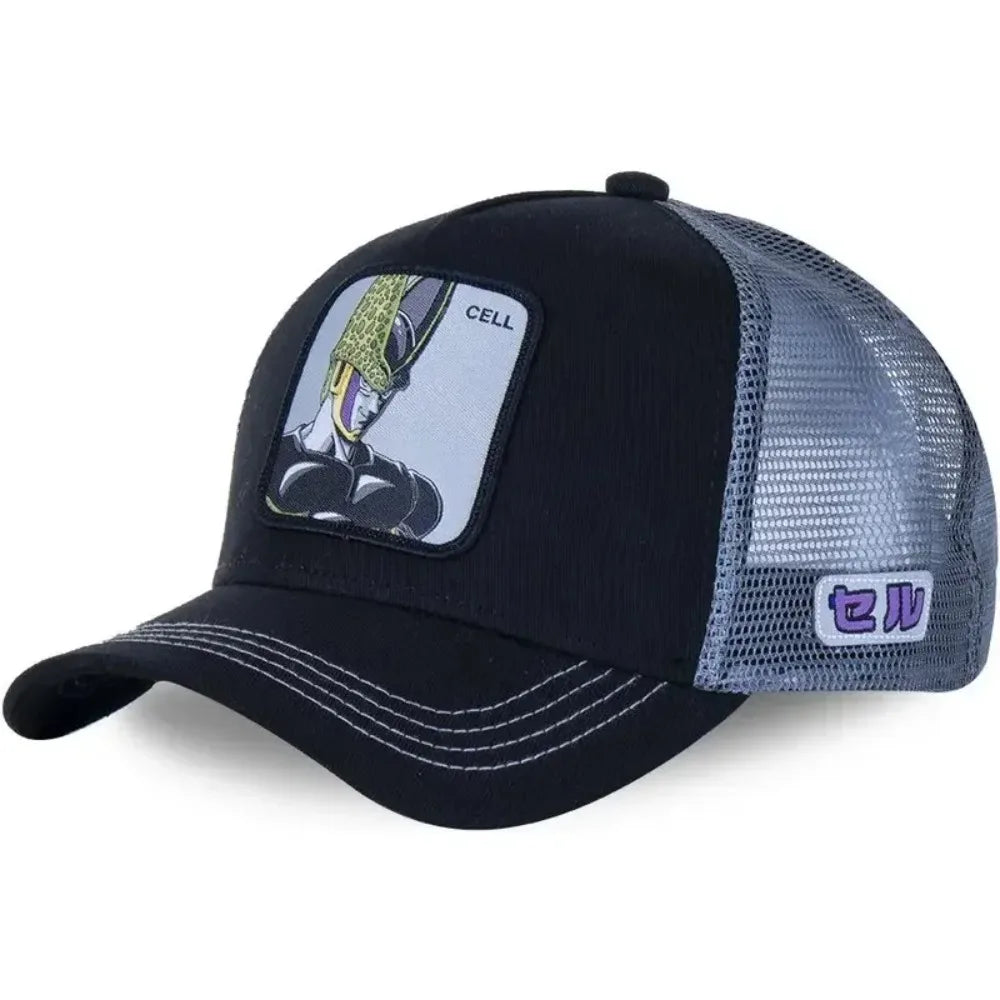 Kapa Dragon Ball Son Goku, bejzbolska kapa, poletna potovalna kapa s ščitkom, moška kapa z vezenjem, hip-hop kapa s ščitkom proti soncu, nastavljiva kapa v stilu »trucker«, mrežasta kapa