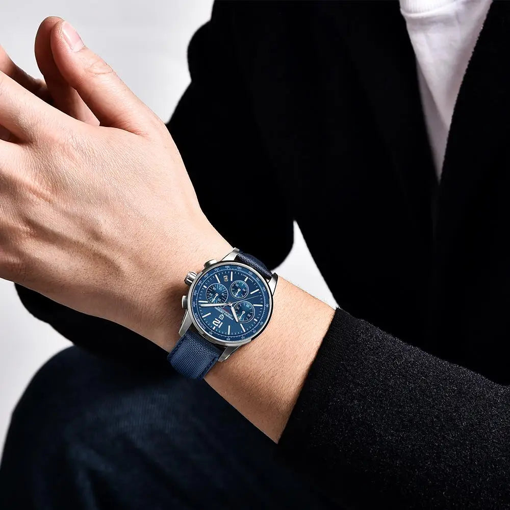 Pagani Design For Mens Watch Chronograph Japan Vk63 Sport Quartz Wristwatch Sapphire Date 100m Waterproof Reloj Hombr Masculino