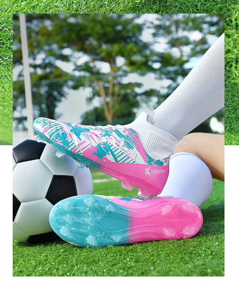 Chaussures de football à crampons longs AG pour hommes Genuine Double Star, chaussures de match et d'entraînement professionnelles pour adolescents et adultes