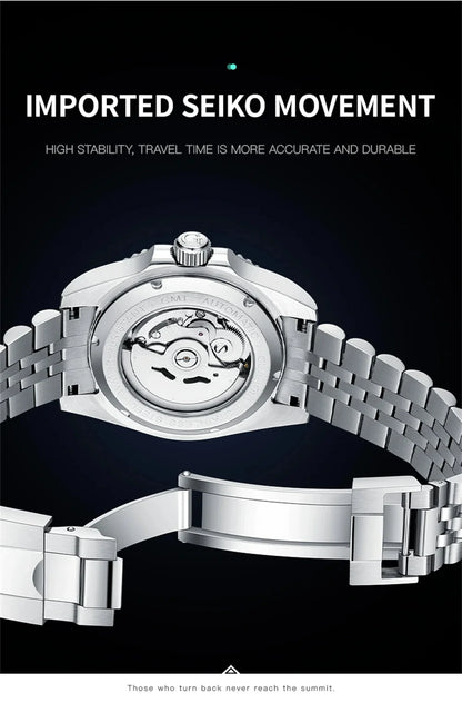 GUANQIN GMT Men's Watches 2025 New Atuomatic Watch Men NH34 Mechanical Wristwatch Sapphire Glass Stainless Steel Clock Left Hand