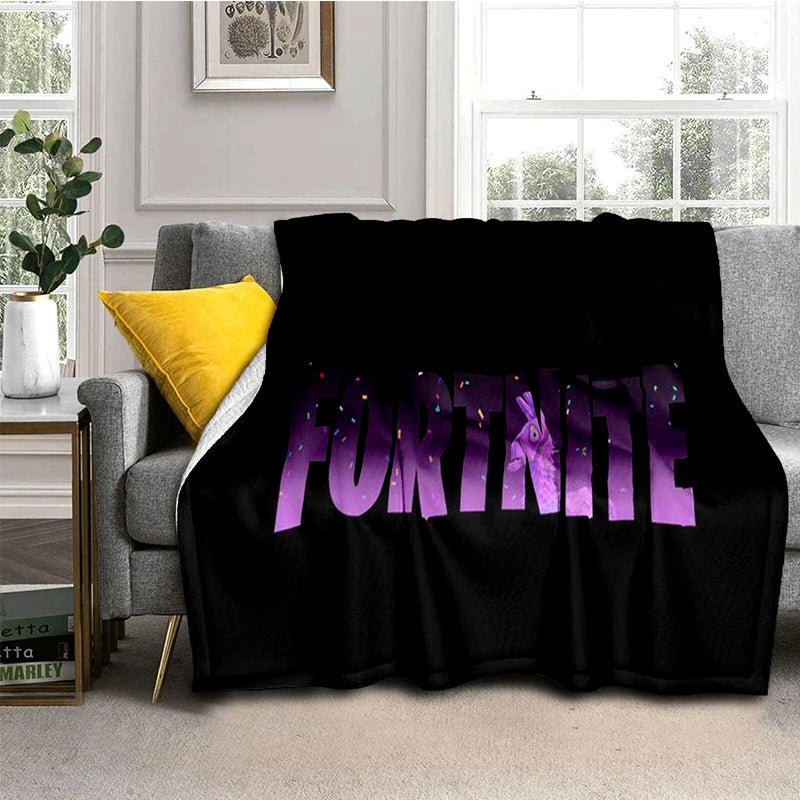 3D F-Fortnites Cartoon Game Flannel Blanket Soft Warm Throw Blanket for Bedroom Living Room Bed Travel Camping Picnic Gift