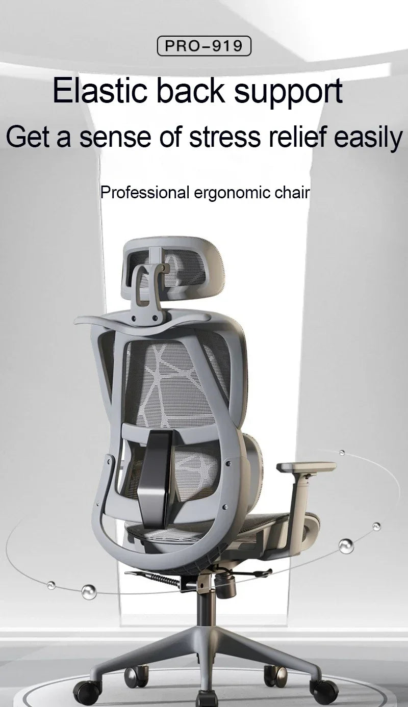Ergonomic Gaming Chair with Adjustable Footrest, Reclining Office Chair, Posture Support Computer Chair with 2D/3D Armrests for Home Office