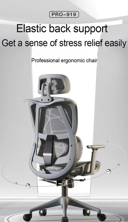 Ergonomic Gaming Chair with Adjustable Footrest, Reclining Office Chair, Posture Support Computer Chair with 2D/3D Armrests for Home Office