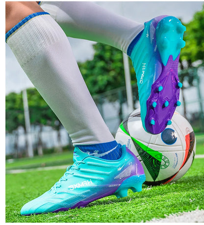 Double Star Adult Youth AG Soccer Cleats Non Slip Durable Artificial Natural Grass Football Shoes for Training Match Men Women