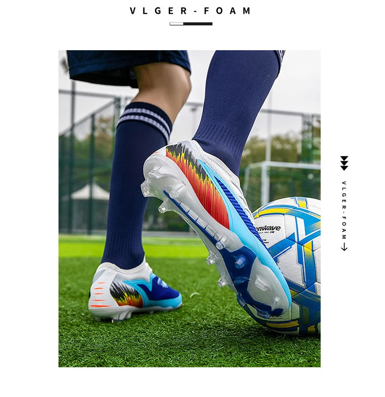 Nuove scarpe da calcio da uomo per partita e allenamento, tacchetti antiscivolo con tacchetti lunghi FG, ultraleggere da outdoor, sneaker, dropshipping
