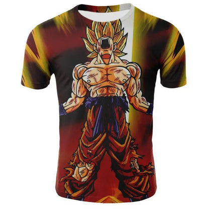 Dragon Ball -T-paita Lasten 3D-T-paita Muoti Lasten poikien lyhythihainen pyöreäkaulainen vapaa-ajan anime Super Saiya Wukong