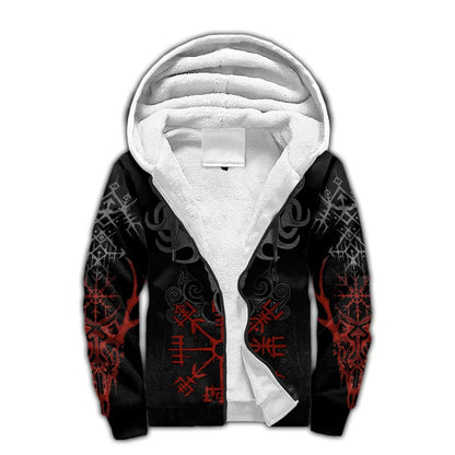 Mjolnir Odino Corvo Lupo Tatuaggio Felpa con cappuccio da uomo invernale più spessa con zip, stampata in 3D, unisex, casual, tuta con cappuccio, giacca in pile calda KD16