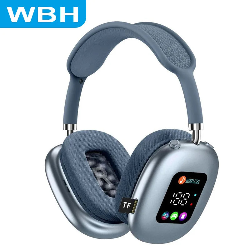 MAX600 Wireless Bluetooth 5.3 Head-Mounted Headset with Digital Display, Card Reader, Bone Conduction Neckband Headphones with Noise Cancelling