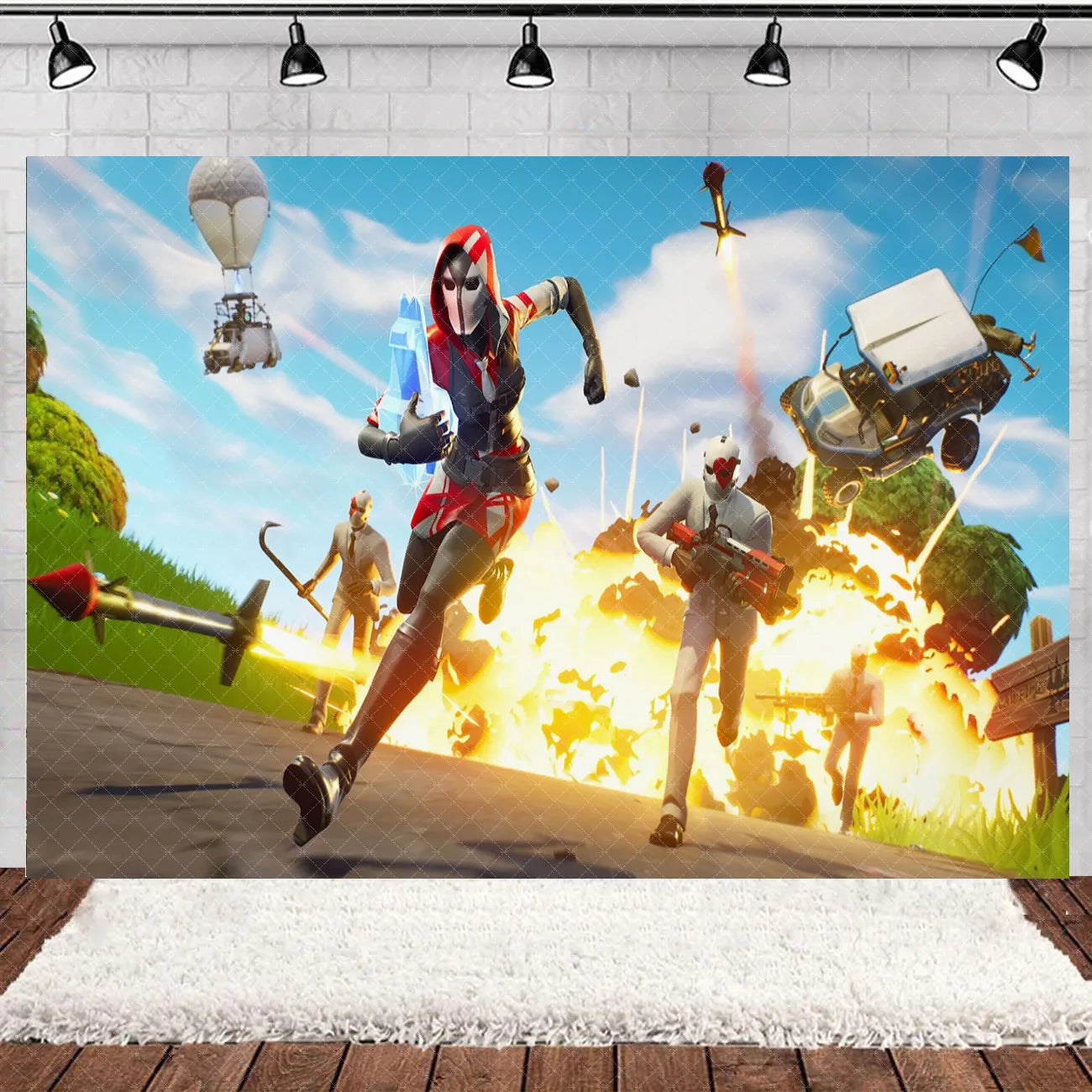 Fortnite Theme Happy Birthday Party Decoration Backdrop Shooting Game Alpaca Llama Supplies Background Baby Shower Kid Gifts