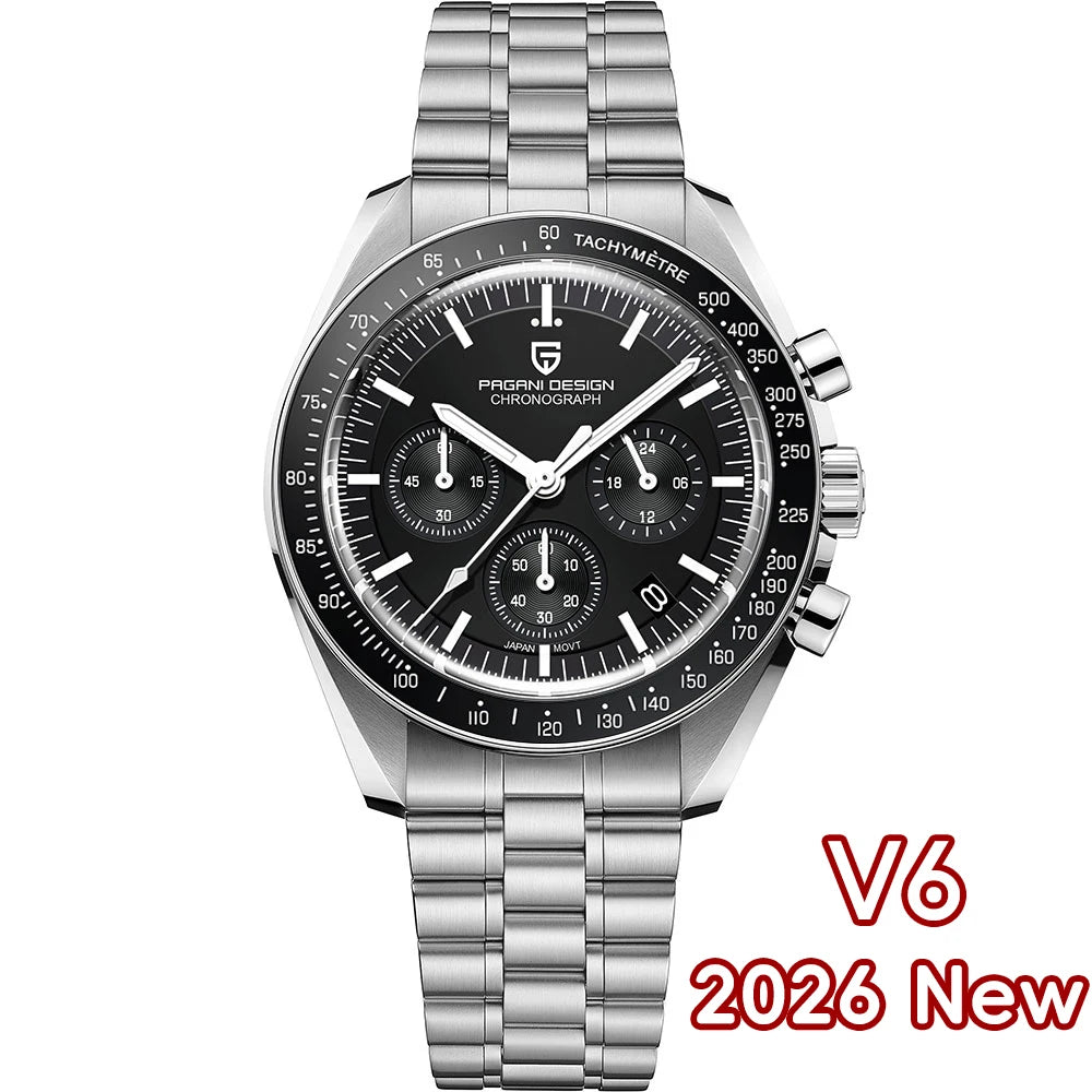 PAGANI DESIGN 2025 New AK Project Men's Watches Luxury Quartz Wrist Watch For Men AR Sapphire Speed Chronograph Automatic Date