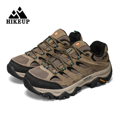 HIKEUP Hiking Shoes for Men, Designer Climbing Trekking Sneakers, Leather Outdoor Sports Work Shoes, Running Shoes