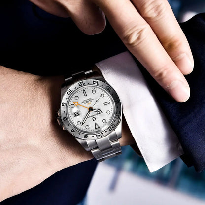 Pagani Design 2026 New Men's Automatic Mechanical Watch GMT Sapphire Stainless Steel Waterproof 10Bar Luminous BWG-9 Watch for Men