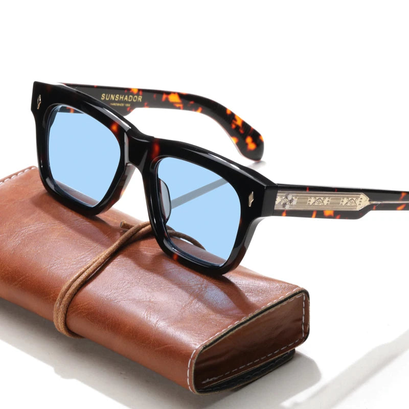 Fashion Design Handmade Square Acetate Sunglasses For Men Women Classic Sunglasses outdoor UV400 Protection Logo Customization