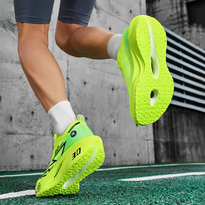 Brand Men's Carbon Plate Running Shoes, Soft Cushion, Shock Absorbing Sports Shoes, Unisex Sneakers, Light Anti-Slip Training Shoes