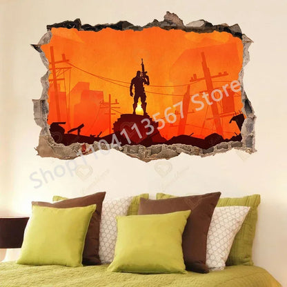 Fortnited Hot 3D Children Cartoon Wall Stickers Waterproof Home Decoration Battle Royale for Kid's Room PVC DIY Vinyl Wallpaper