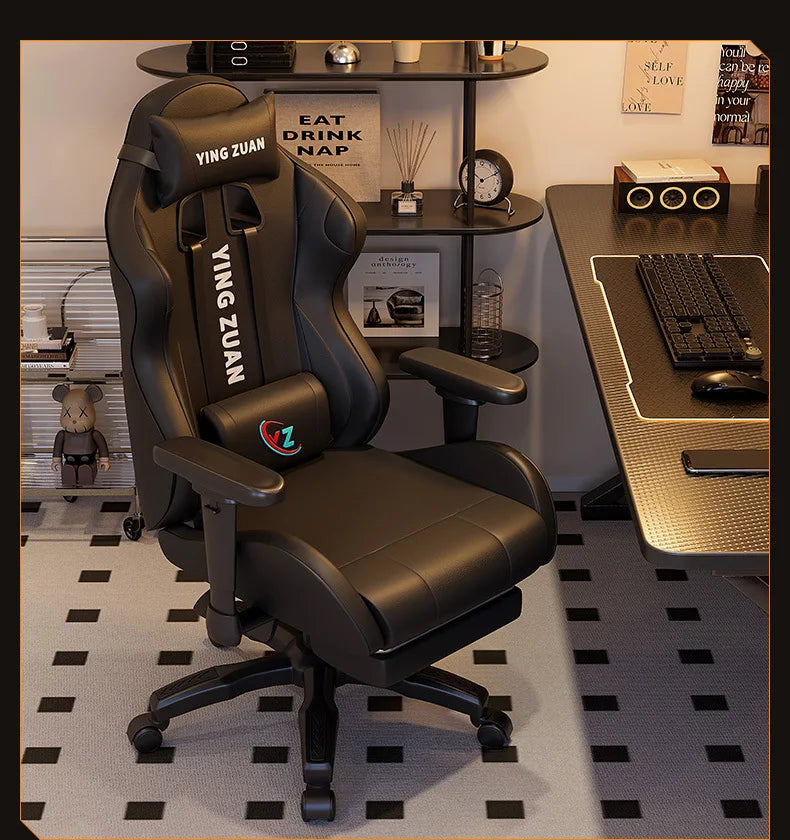 AOLIVIYA Ergonomic Gaming Chair with Footrest, Reclining Computer Chair, 3D Adjustable Armrests, Lumbar Support Seat for Home Office