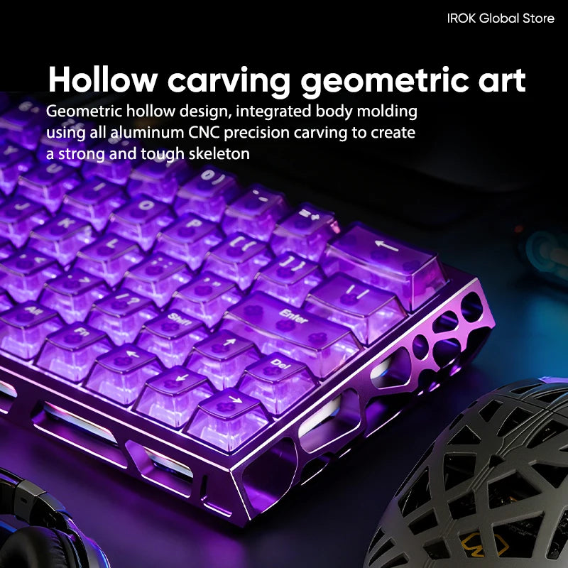 IROK MG63 Hollow Aluminium Gaming Magnetic Mechanical Keyboard 60% RT 0.001mm 8KHz 0.07ms 512K RGB Hot Swap Wired Gamer Keyboard