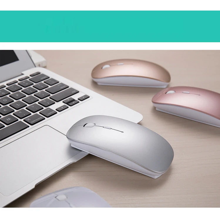 Rechargeable Type-C Wireless Mouse with USB Dual Receiver, Silent Ergonomic Wireless Mouse, Adjustable 1600 DPI Computer Mouse for Laptop & PC