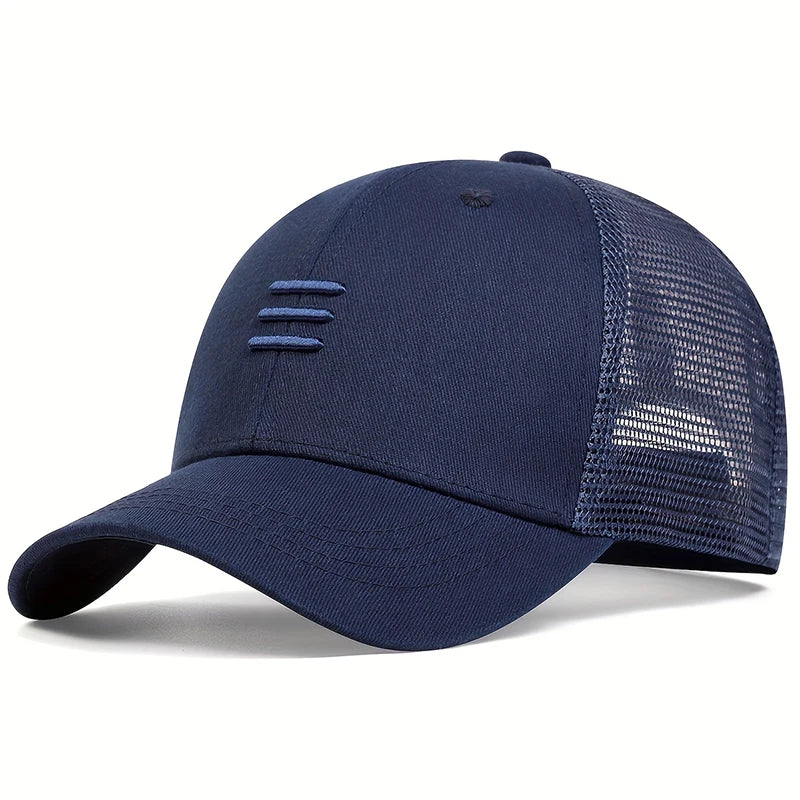 Men summer quick-drying Hat outdoor Leisure Baseball Cap Three Embroidery breathable Mesh Caps adjustable Hip Hop Hats gorras