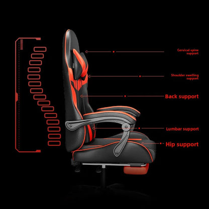 Sedia da gaming ergonomica per computer e scrivania, poltrona reclinabile per home office con supporto lombare per sessioni prolungate, sedia da gioco
